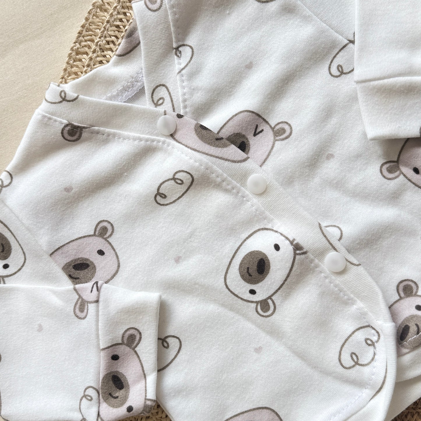 Set algodón - Ositos y nubes blanco