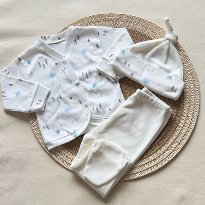 Set algodón - Bosque pantalón blanco