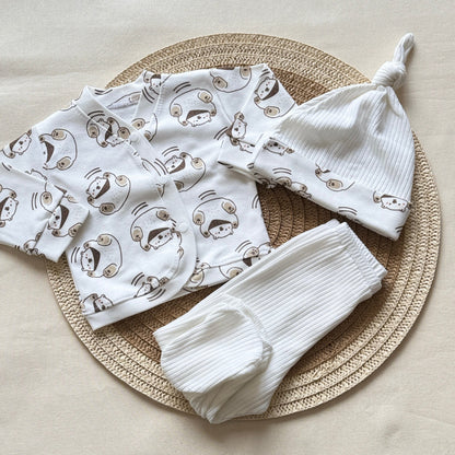 Set algodón - Blanco ositos