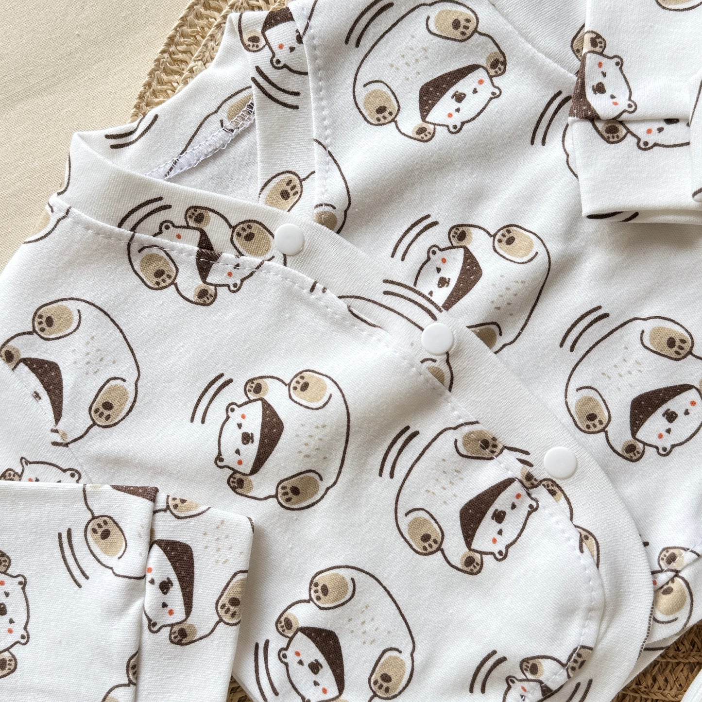 Set algodón - Blanco ositos