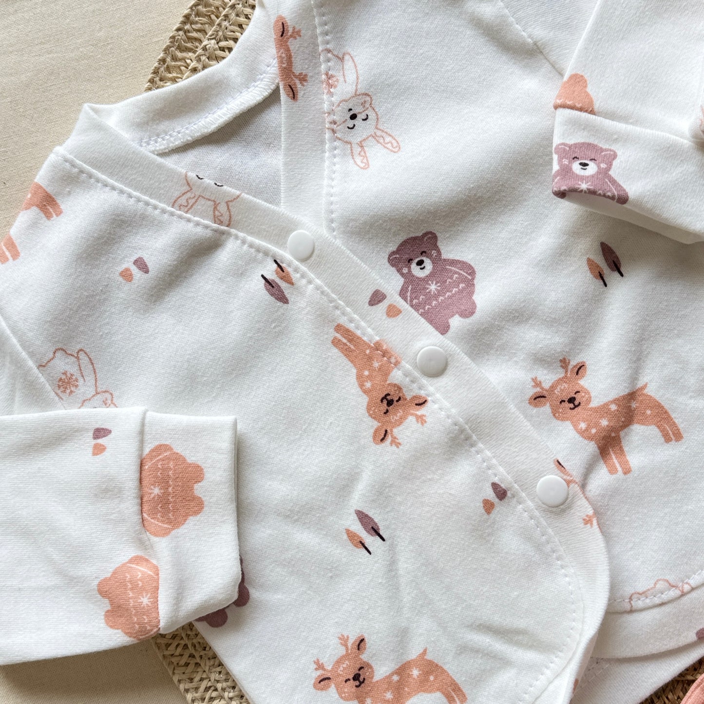 Set algodón - Animalitos pantalón rosa