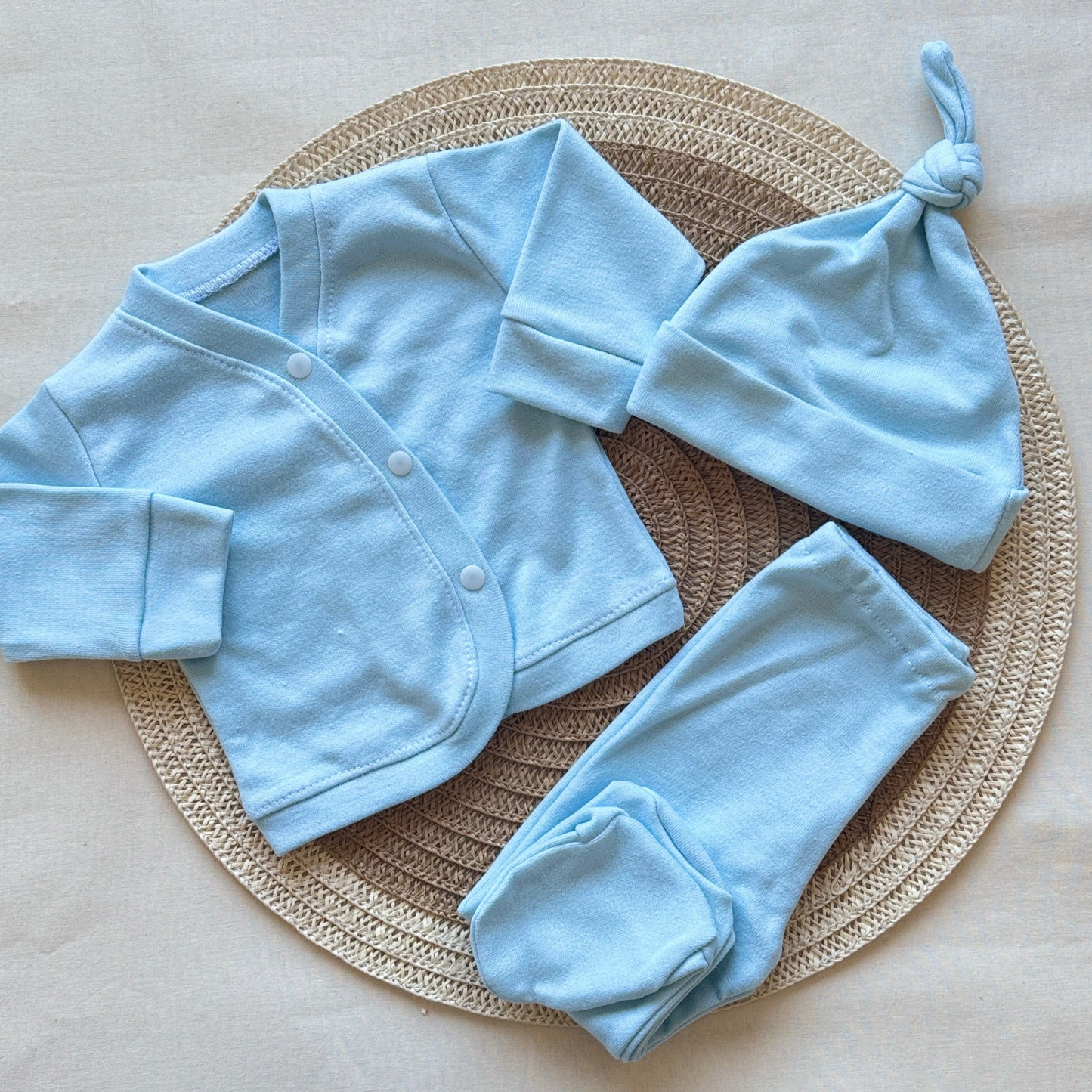 Set algodón - Celeste liso