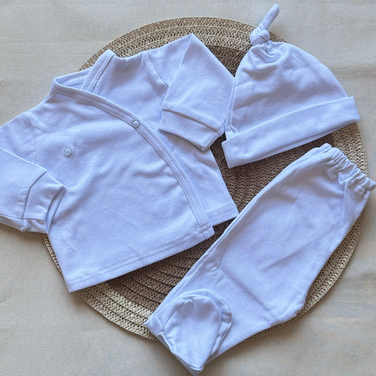 Set algodón - Blanco liso