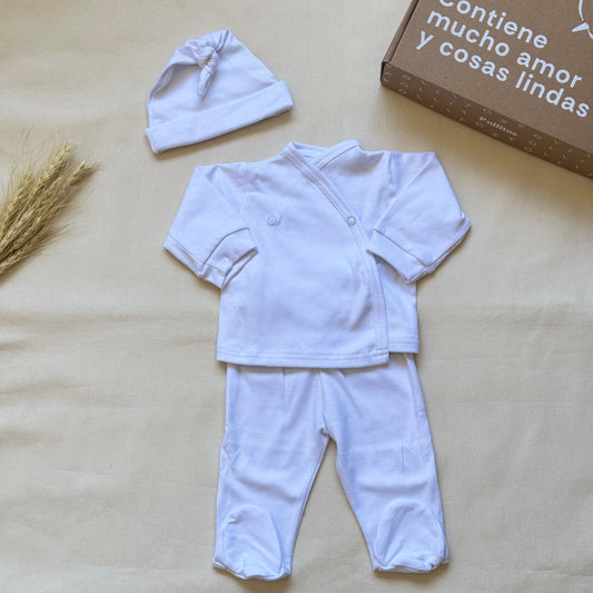 Set algodón - Blanco liso