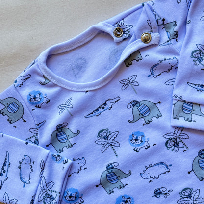 Set algodón - Lila claro elefantitos