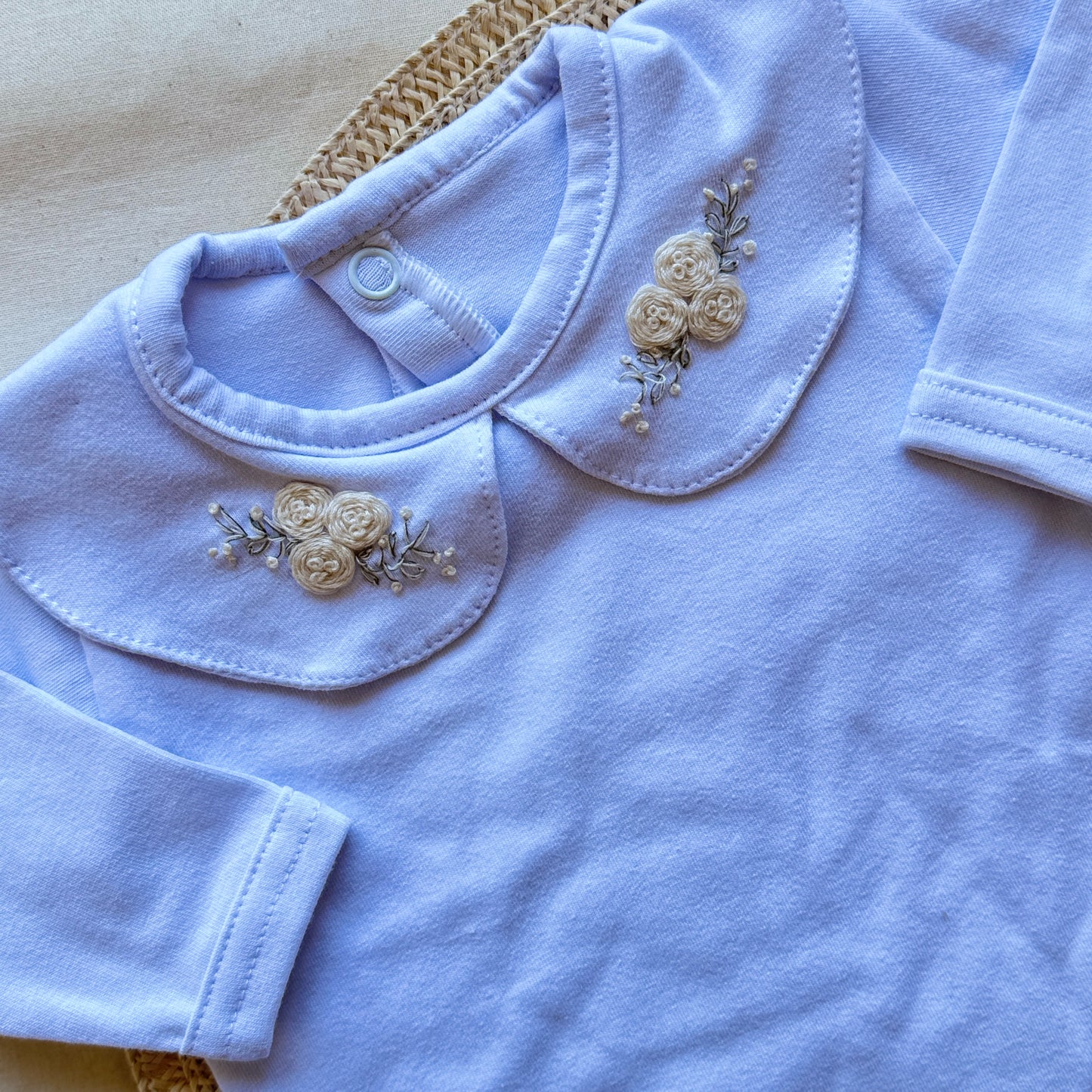 Set algodón - Florcitas blancas