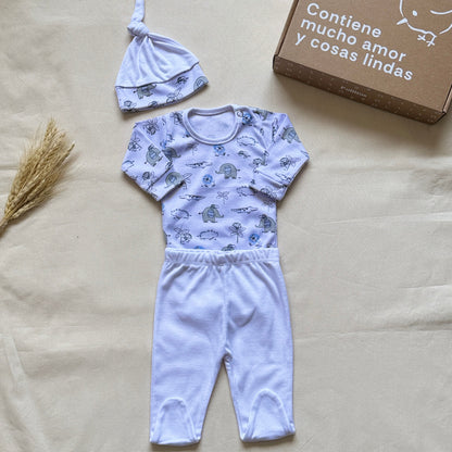 Set algodón - Lila claro elefantitos