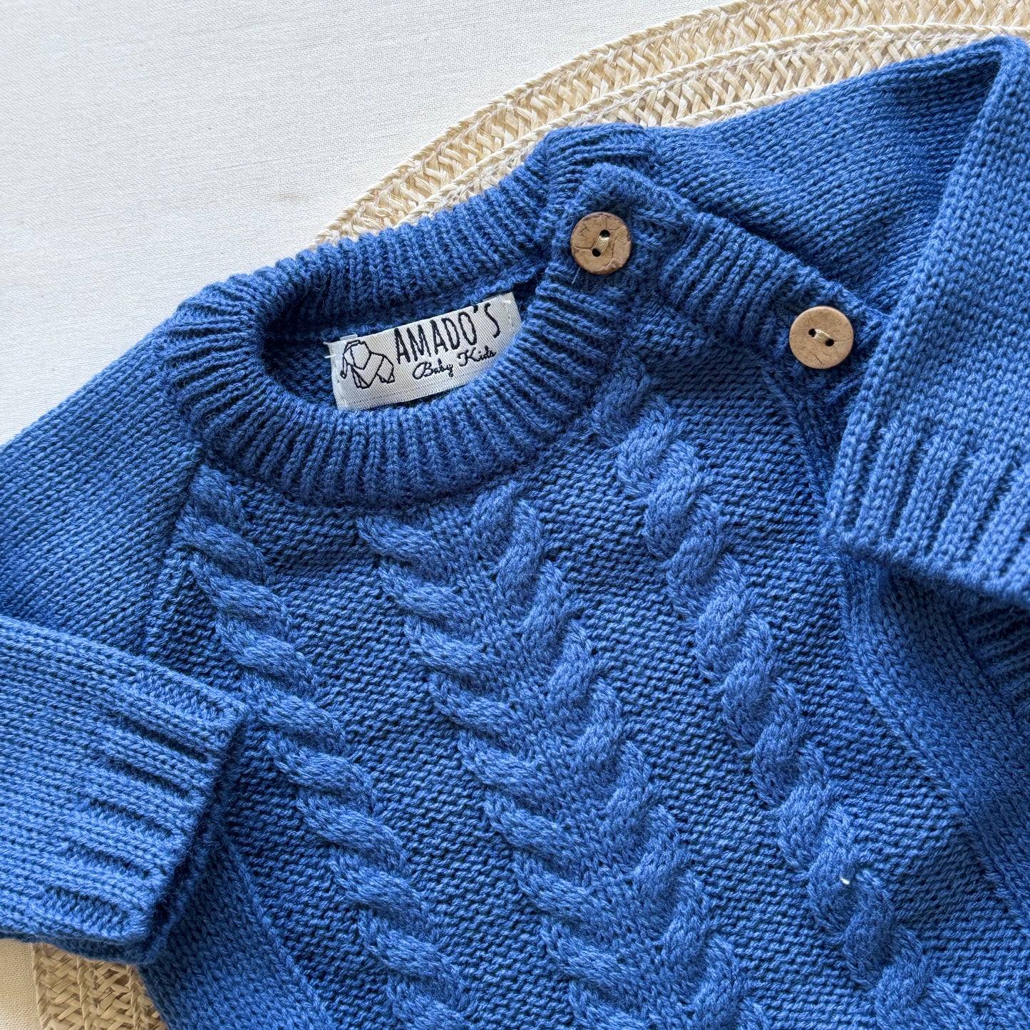 Conjunto tejido - Azul con botones