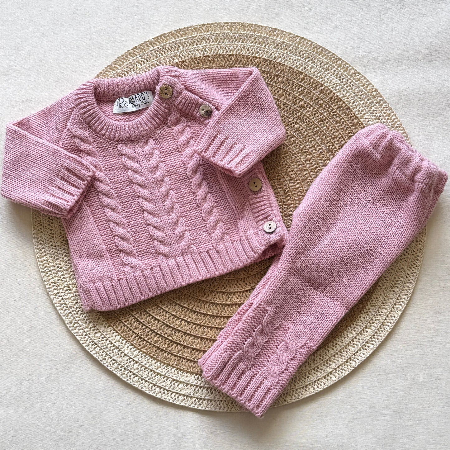 Conjunto tejido - Rosa