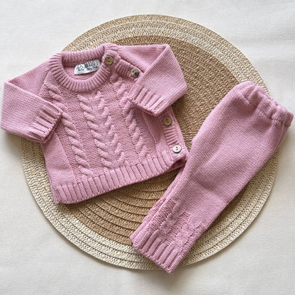 Conjunto tejido - Rosa