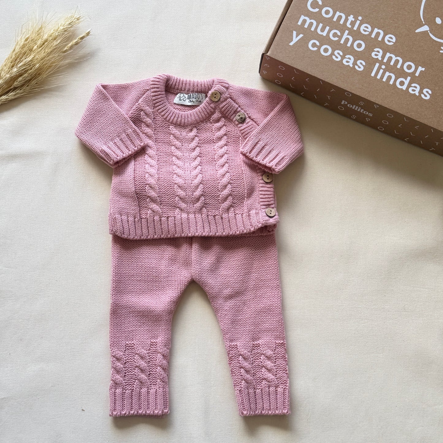 Conjunto tejido - Rosa