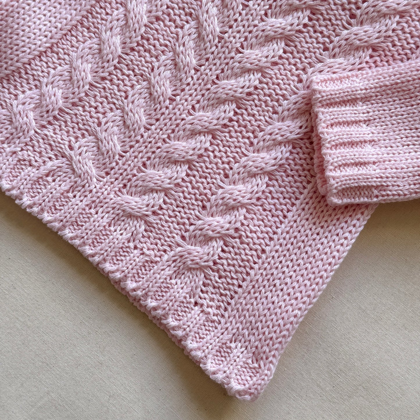 Conjunto tejido - Rosa y beige