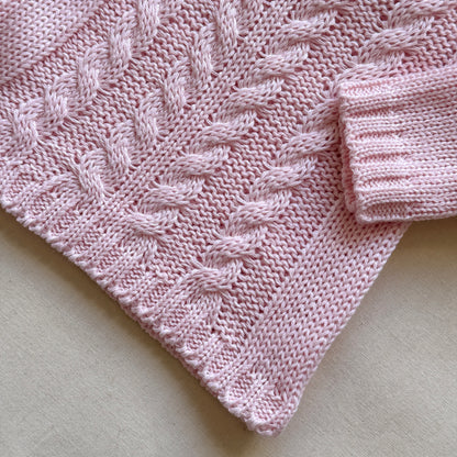 Conjunto tejido - Rosa y beige