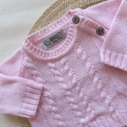 Conjunto hilo - Rosa bebe trenzado