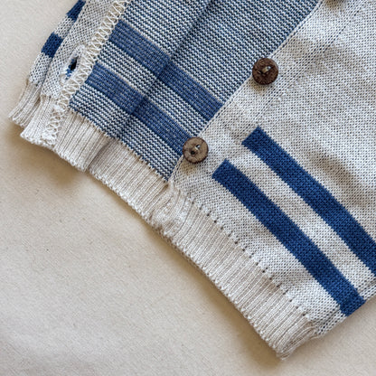 Conjunto hilo - Beige con rayas azules