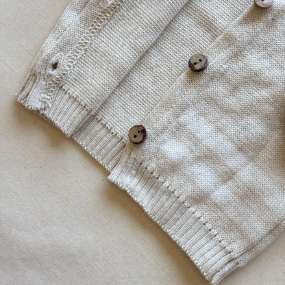 Conjunto hilo - Beige con rayas blancas