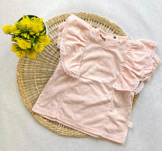 Remera con voladitos - Rosa