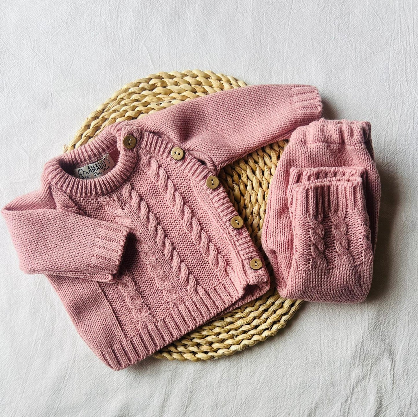 Conjunto tejido - Rosa