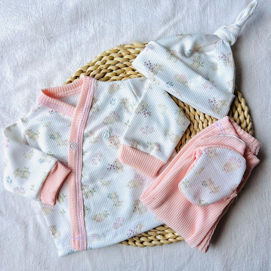 Set algodón - Rosa conejitos